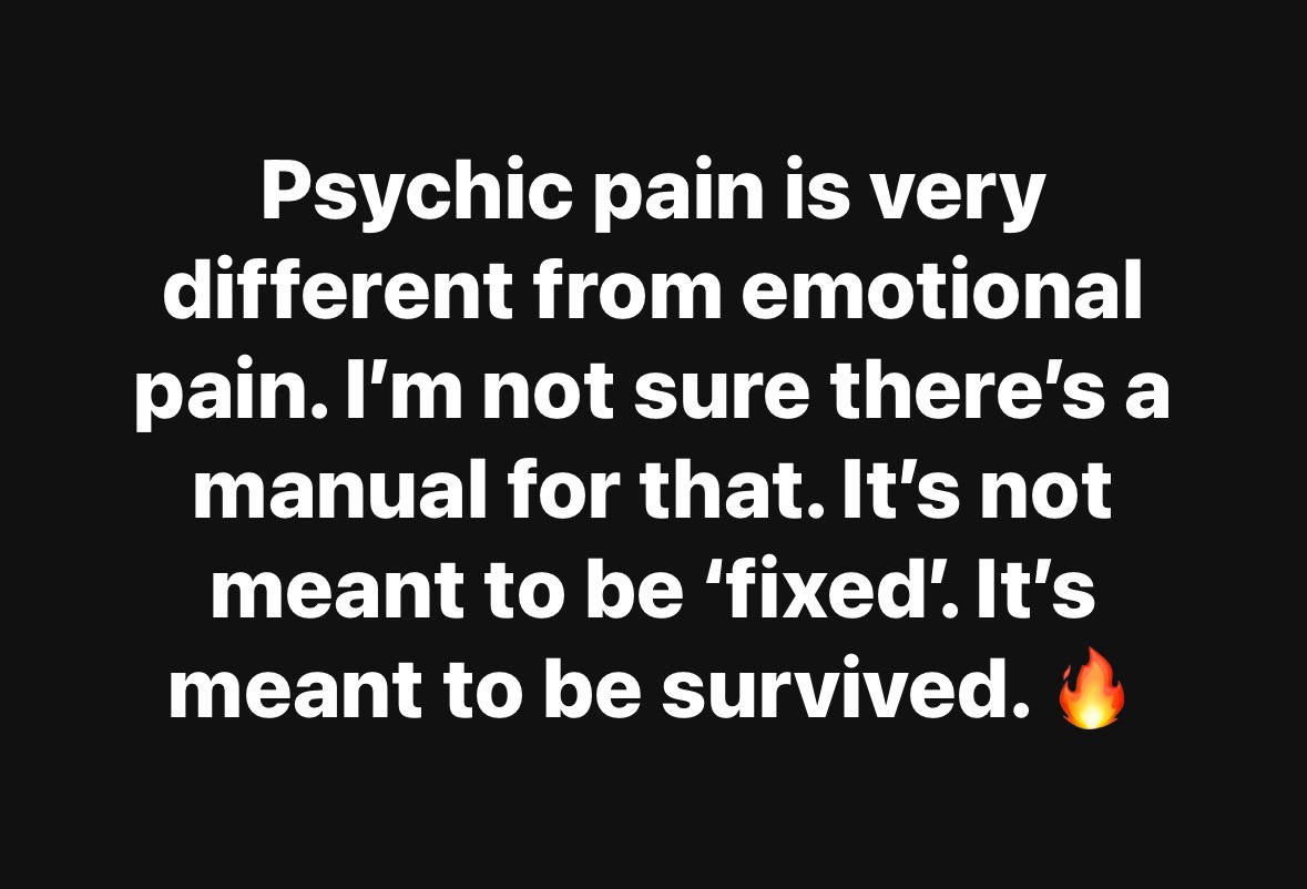 FromSmiler's tweet photo. Psychic pain is very different from emotional pain. https://t.co/8ppp8TGFOs