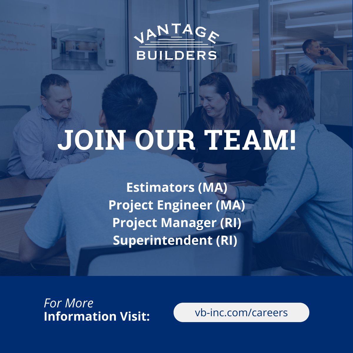 We’re Hiring! 🚧

We’re excited to announce multiple opportunities to join our team and support our expanding project portfolio. If you’re passionate about construction and ready to take on new challenges, we want to hear from you! 

More information ➡️ vb-inc.com/careers