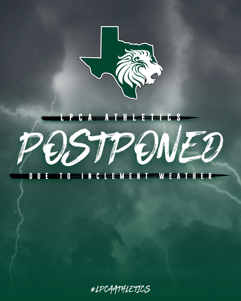 Tonight's #LPCABaseball game against Brazos Christian has been canceled due to weather.
