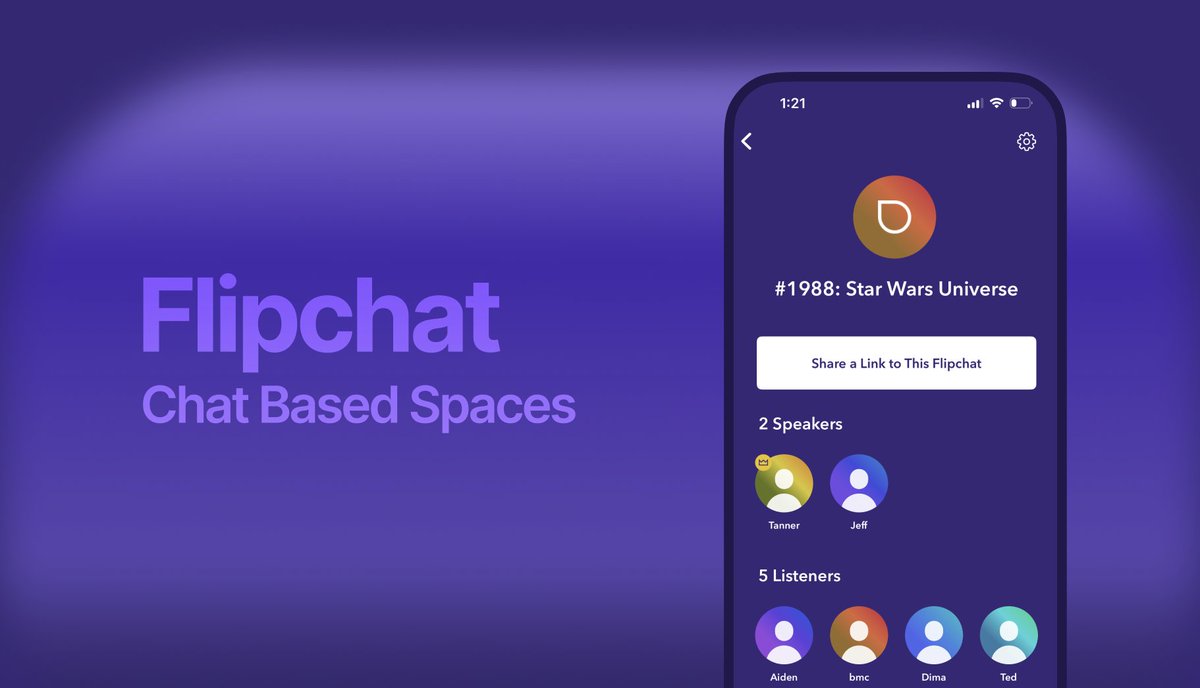 Today we’re releasing a new version of Flipchat we call “Chat Based Spaces”.

It’s the format of a Space – with Speakers and Listeners – but conversations are chat based and long lived. And if you’re a Listener and have something you want to say, you can pay the Listener Message