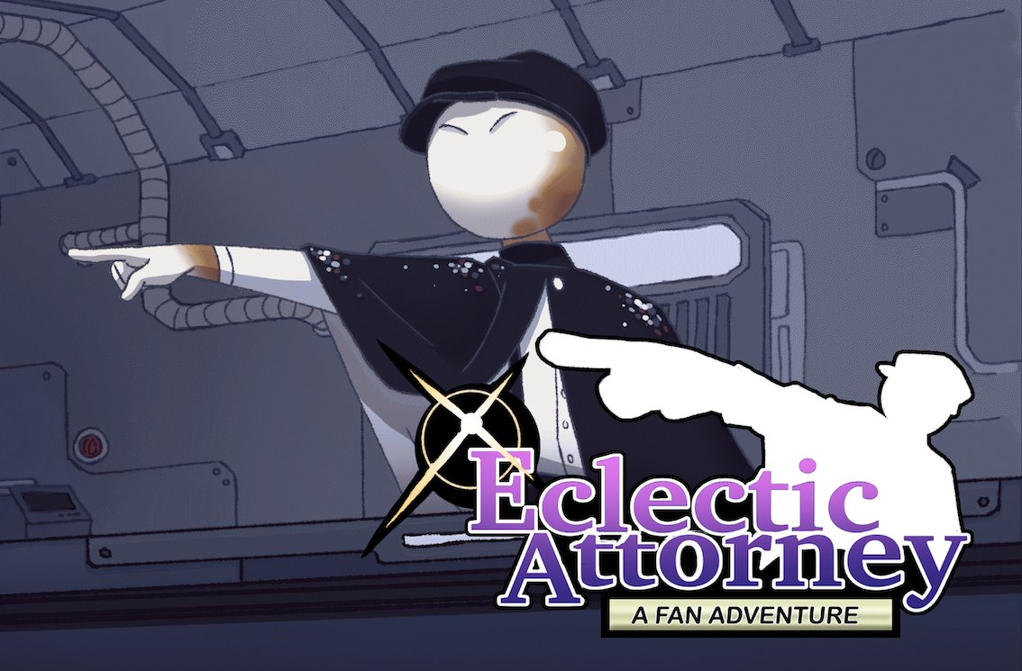 I will temporarily break my silence here for #SecretSamol2024 !
Fashionably late, I arrive with a lukewarm tea in one hand, and my Secret Samol gift in the other!
Allow me to present ECLECTIC ATTORNEY- a fan adventure!

myrdrottningen.itch.io/eclectic-attor…