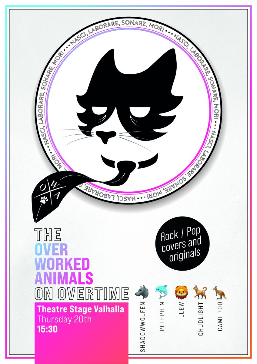 We will once more host a smörgåsbord of amazing furry music acts at #NFC2025!

The Furry Opera returns with “Madama Fluttershy”, Fons &amp; Friends and Wildpact will both be rockin' hard in their own styles, and the OverWorked Animals will work Overtime to turn an email into a show.