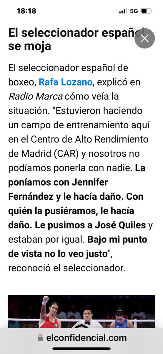 Es muy grave lo ocurrido: el COI se enfrenta a acciones legales xq sabía perfectamente q eran hombres y no protegió la integridad física de las boxeadoras. 
Hasta el seleccionador 🇪🇸 avisó de q Khelif hacia daño a las mujeres, pero el COI legitimó el juego sucio y la injusticia