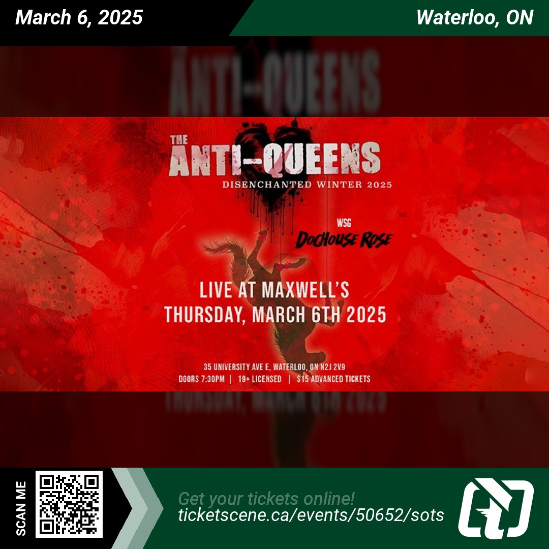 Ticketscene (@ticketscene) on Twitter photo <a href="/AntiQueens/">THE ANTI-QUEENS</a> will be performing at <a href="/maxwellsmusic/">Maxwell's Waterloo</a> on Thursday, March 6, 2025 at 8:00 pm
Get your tickets online ticketscene.ca/events/50652/s…
#waterloo #tickets #events <a href="/AntiQueens/">THE ANTI-QUEENS</a> will be performing at <a href="/maxwellsmusic/">Maxwell's Waterloo</a> on Thursday, March 6, 2025 at 8:00 pm
Get your tickets online ticketscene.ca/events/50652/s…
#waterloo #tickets #events