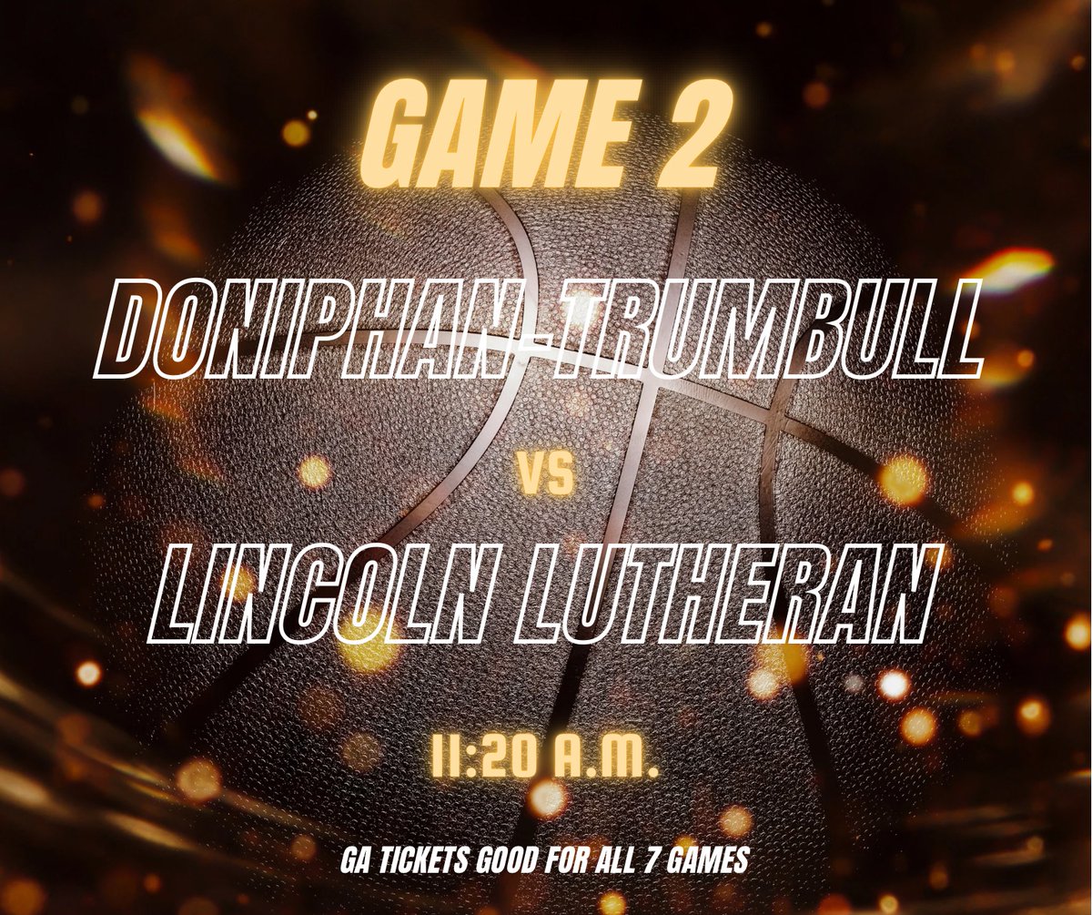 🏀 Get ready for Game #2 at the #HeartlandHoopsClassic this Saturday, Feb. 15th! 🏟️

🔹 11:20 AM 🔹 #1 Lincoln Lutheran (Class C1) vs #8 Doniphan-Trumbull (Class C1)

Don't miss the action at the Heartland Events Center in Grand Island, NE! 🙌