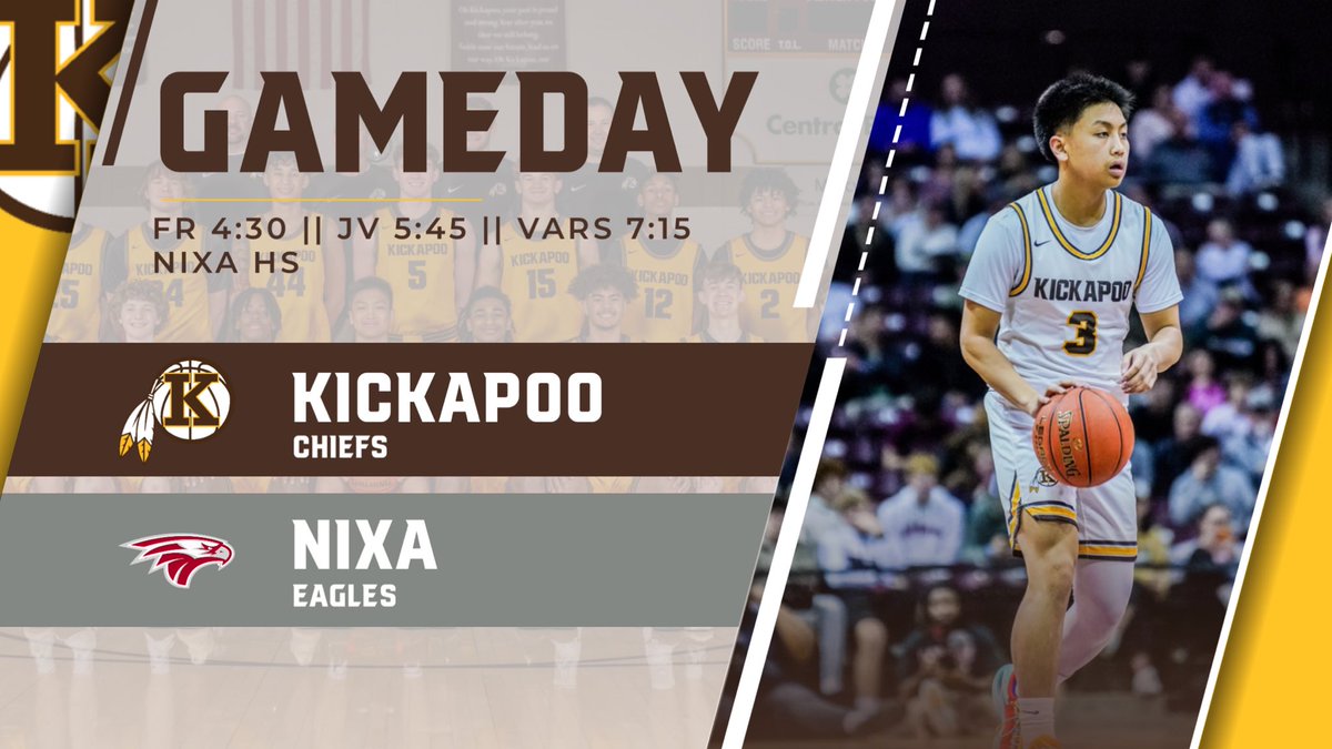 🚨GAME DAY🚨
🆚Nixa
📍Nixa HS
⏰ 4:30/5:45/7:15 p.m. (FR/JV/V)
📺 youtube.com/@nixapublicsch…
#GoChiefs