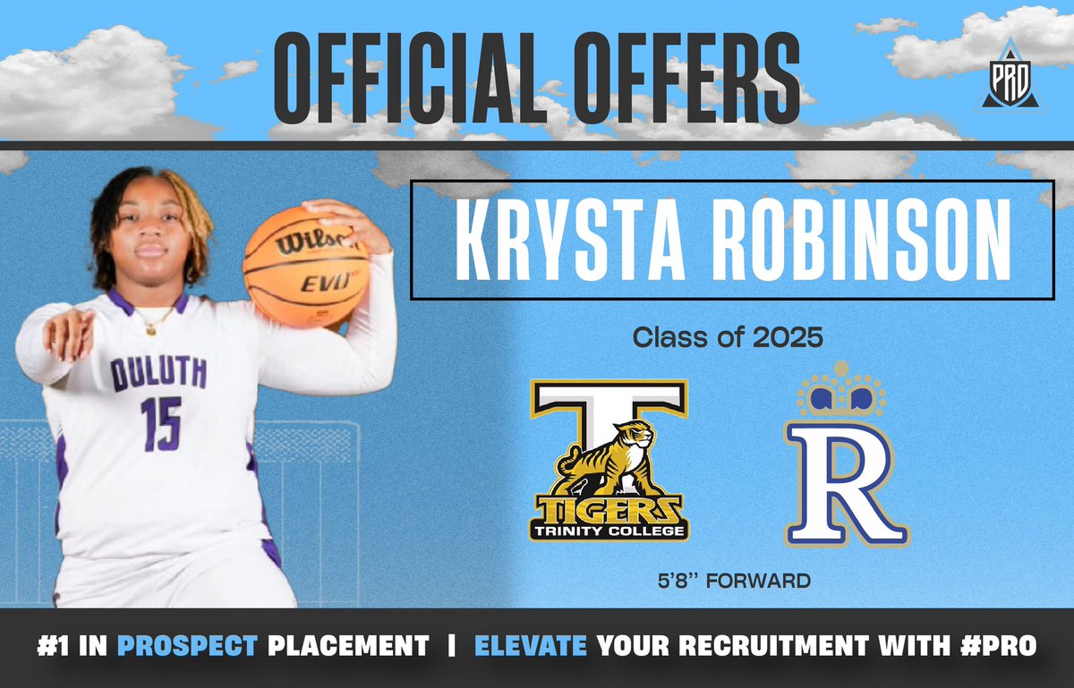 #PRO Elevation Inc. | #PRO Movement Athletics (@pro_movement1) on Twitter photo ☁️#PRO Elevation Inc.✈️
🚨OFFICIAL OFFER TRACKER🚨
📈’25 <a href="/RobinsonMKrysta/">krysta robinson</a> (Duluth) stock is rising, expeditiously…
📝Robinson is skilled, versatile & talented
🗣️College Coaches, now is the time to get involved…
✅Offers
• Regent University (VA)
• Trinity College (FL) ☁️#PRO Elevation Inc.✈️
🚨OFFICIAL OFFER TRACKER🚨
📈’25 <a href="/RobinsonMKrysta/">krysta robinson</a> (Duluth) stock is rising, expeditiously…
📝Robinson is skilled, versatile & talented
🗣️College Coaches, now is the time to get involved…
✅Offers
• Regent University (VA)
• Trinity College (FL)