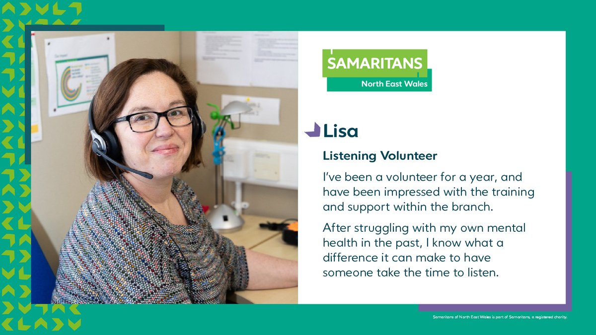 Samaritans of Rhyl and North East Wales (@samaritansrhyl) on Twitter photo The Rhyl & North East Wales Samaritans Branch is currently recruiting new volunteers and are holding interviews for Listening Volunteers.
If you're interested in applying, please email: rhyl.branchrecruitment@samaritans.org The Rhyl & North East Wales Samaritans Branch is currently recruiting new volunteers and are holding interviews for Listening Volunteers.
If you're interested in applying, please email: rhyl.branchrecruitment@samaritans.org