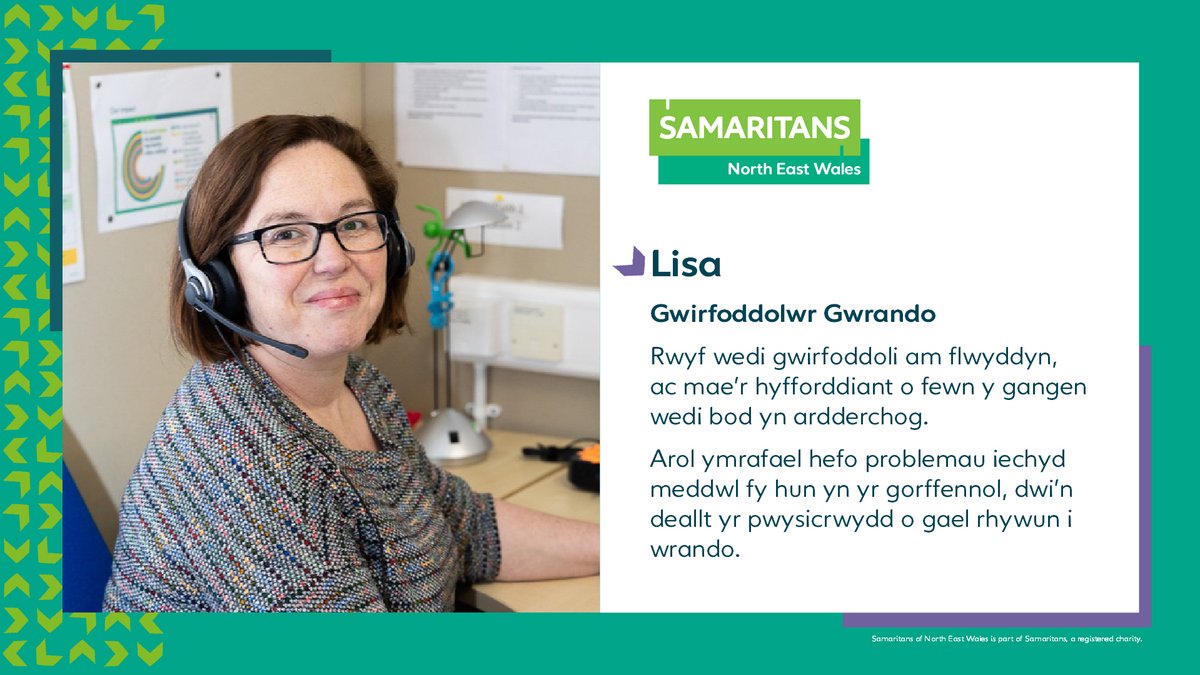 Samaritans of Rhyl and North East Wales (@samaritansrhyl) on Twitter photo Mae Cangen Samariaid y Rhyl a Gogledd Ddwyrain Cymru ar hyn o bryd yn recriwtio gwirfoddolwyr newydd, ac maent yn cynal cyfweldiau ar gyfer Gwirfoddolwyr Gwrando.
Os oes gennych ddiddordeb mewn gwneud cais, e-bostiwch: rhyl.branchrecruitment@samaritans.org Mae Cangen Samariaid y Rhyl a Gogledd Ddwyrain Cymru ar hyn o bryd yn recriwtio gwirfoddolwyr newydd, ac maent yn cynal cyfweldiau ar gyfer Gwirfoddolwyr Gwrando.
Os oes gennych ddiddordeb mewn gwneud cais, e-bostiwch: rhyl.branchrecruitment@samaritans.org