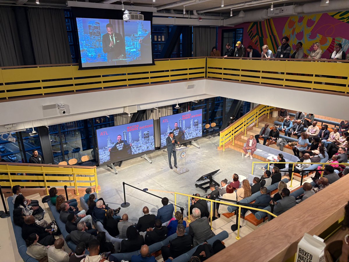 Happy Anniversary <a href="/CityofAtlanta/">City of Atlanta, GA</a> <a href="/ATLTechHub/">ATL Tech</a>! Proud to hear <a href="/andreforatlanta/">Andre Dickens</a> discussing progress on making Atlanta a Top 5 Tech City. Thank you Donnie Beamer and Mayor Dickens for your stedfast leadership on this critical issue.  Pic: <a href="/alaina/">Alaina Percival</a>