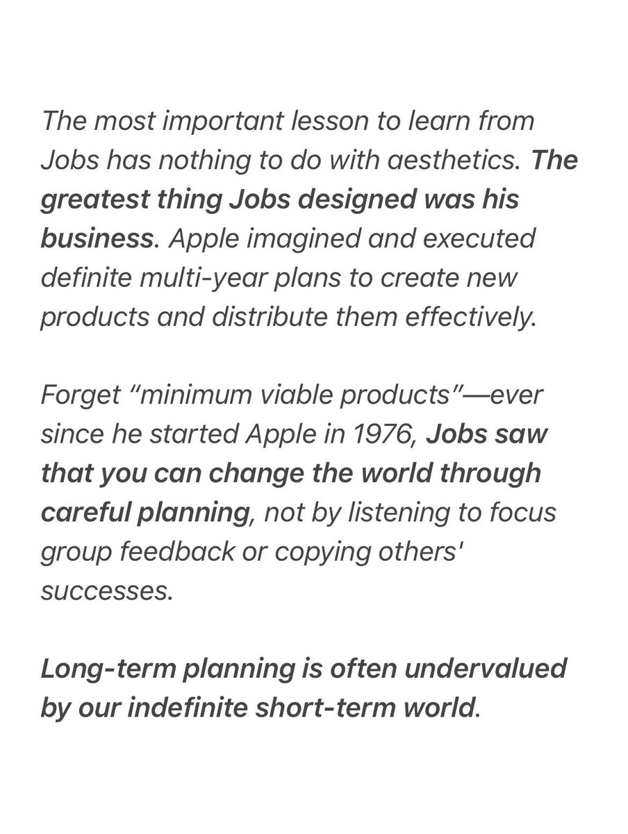 Peter Thiel on the most important lesson to learn from Steve Jobs:
