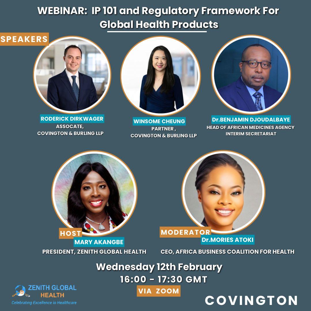 Zenith Global Health and Covington &amp; Burlington LLP invite you to join us 
💫The event will provide valuable insight and discussions for individuals working in healthcare and policy development 
💫De-mystify the topics ,create awareness, &amp; much more👇

us06web.zoom.us/meeting/regist…