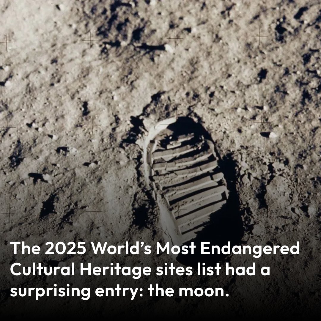 Every two years, the nonprofit World Monuments Fund releases a list of cultural heritage sites it deems most at risk of disappearing because of threats like war or climate change. This year, a surprising new locale made the list: the moon. So, why  was the moon was included?