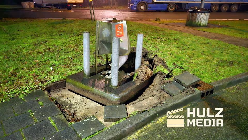 Vrachtwagenchauffeur rijdt gas vulpunt kapot bij tankstation