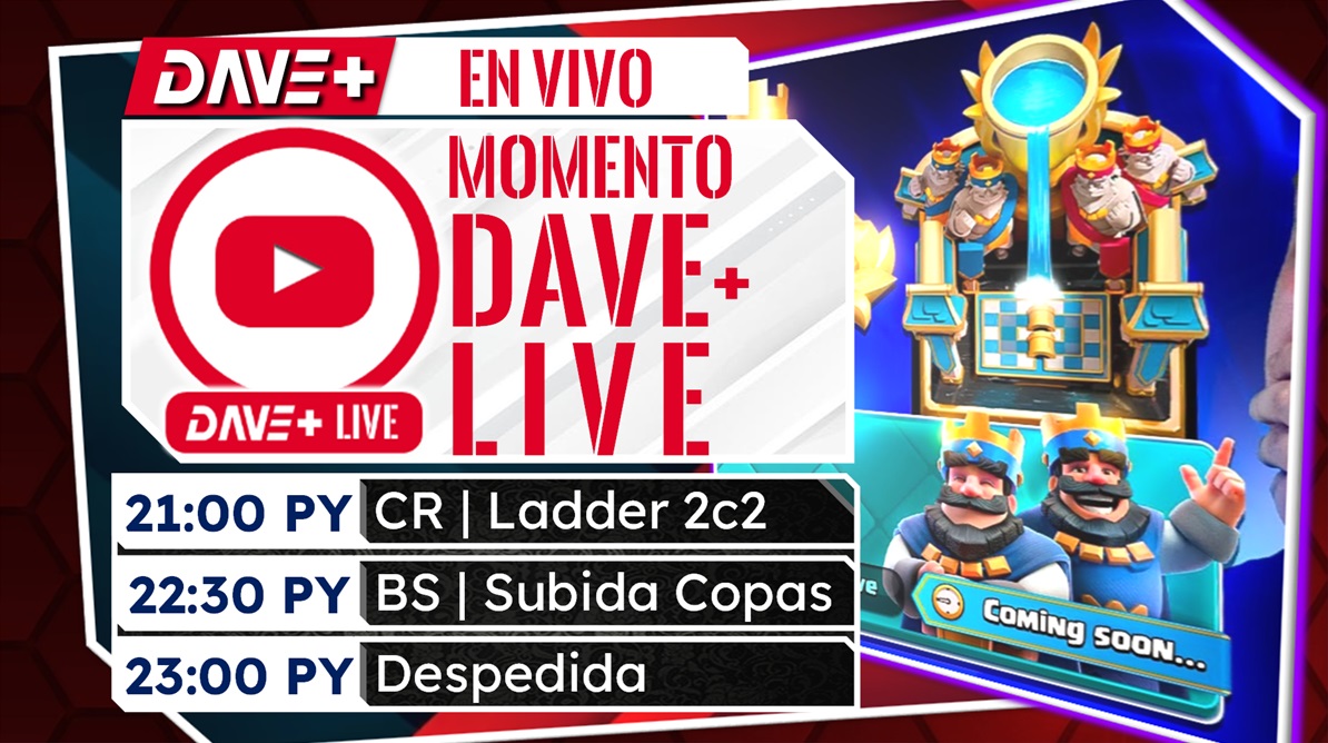 daveplusYT's tweet photo. 🔴[AHORA EN VIVO] Clash Royale - Ladder 2c2 | Brawl Stars - Subida de Copas | Momento DAVE+ Live
1️⃣ https://t.co/rjx4Gp1pcE
2️⃣ https://t.co/D5iKfe2JCy

TAGS
#game #clash #supercell #supercellgames #mobilegaming #roomgaming_shop #gaming #clashroyal  #clashing #royale #cr #clasher https://t.co/maWUohBnKY