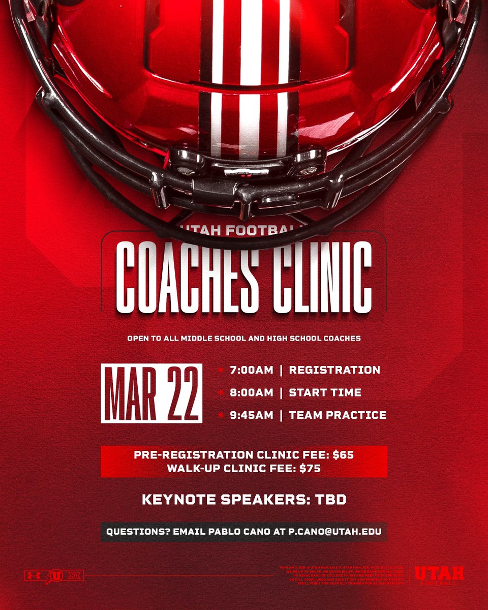 2025 Coaches Clinic is open for registration‼️

🔗: register.ryzer.com/camp.cfm?sport…

#GoUtes