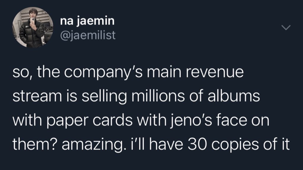 yukinnomin's tweet image. nomin au // love asset 

jaemin starts a new role in an investment bank analyzing kpop companies, despite knowing nothing about kpop or idol culture. for research purposes, he attends a few concerts of the superstar lee jeno, who falls for his mysterious and handsome “fanboy”