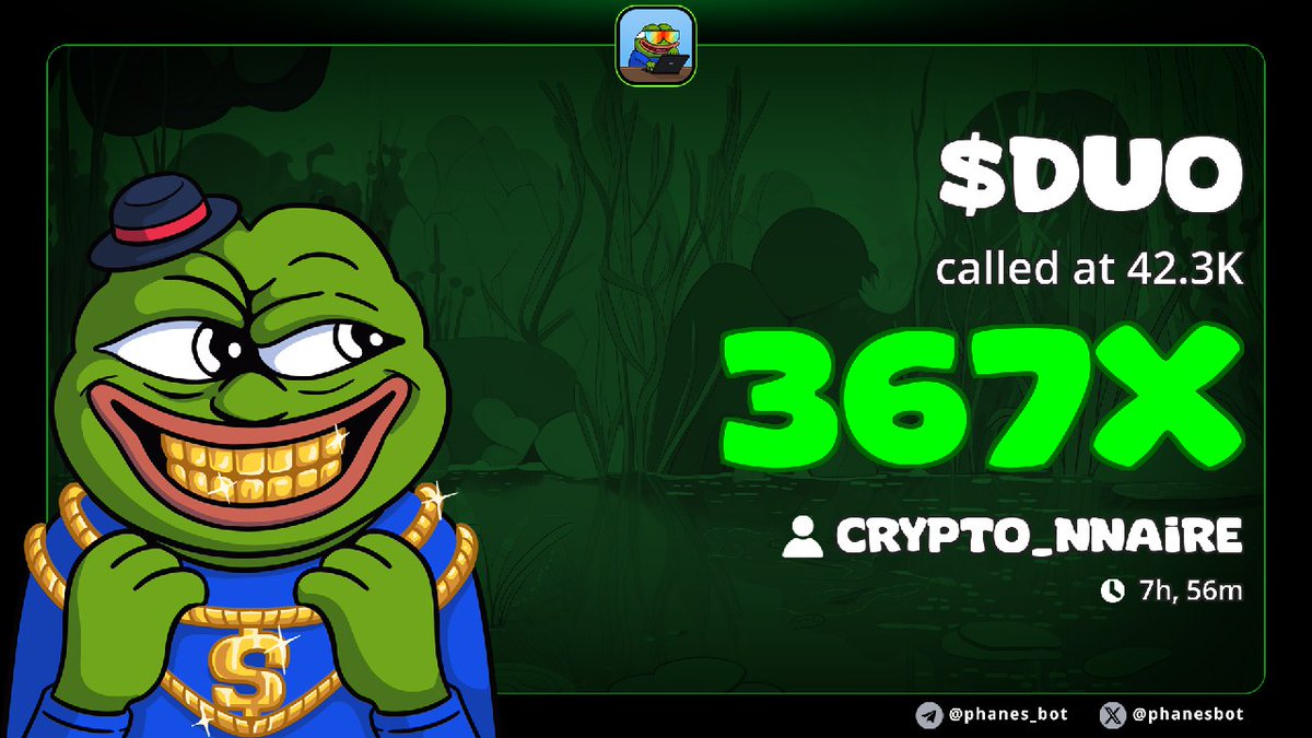 This $DUO is massive!

Last chance to get into my private tg 👇

Like and RT for a chance to get in. (I'm adding a few more people).

Make sure your dm is open so I can dm you.