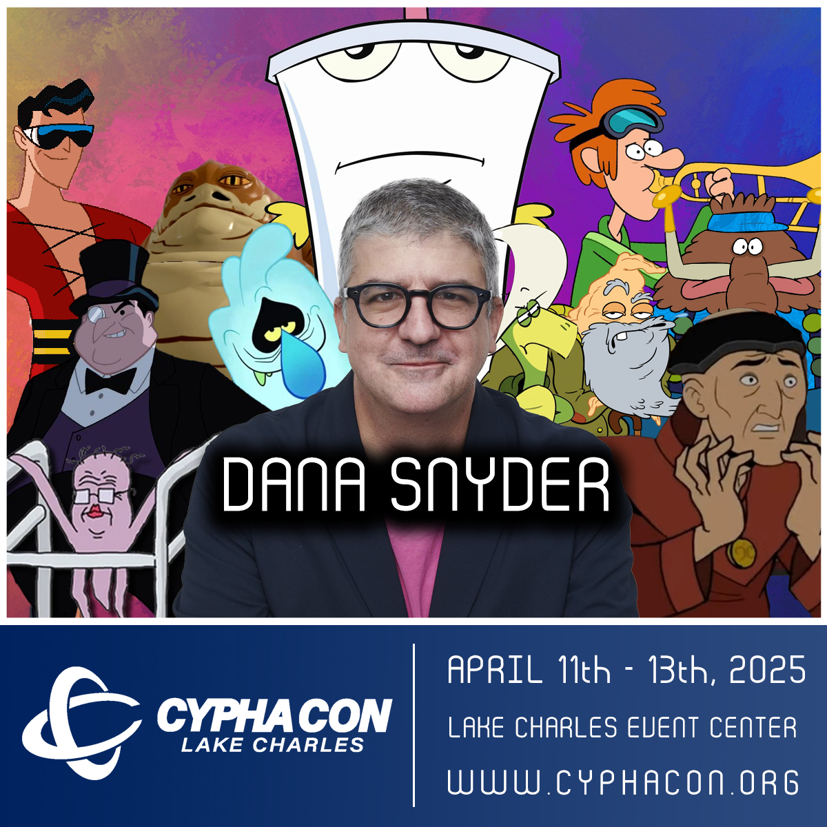 CYPHACON is pleased to announce our next featured guest, Dana Snyder!

Dana will be joining us April 11th - 13th, 2025 at the @LCCivicCente  in Lake Charles Louisiana!

For complete information visit our website, tickets on sale now! cyphacon.org/speakers/danas…