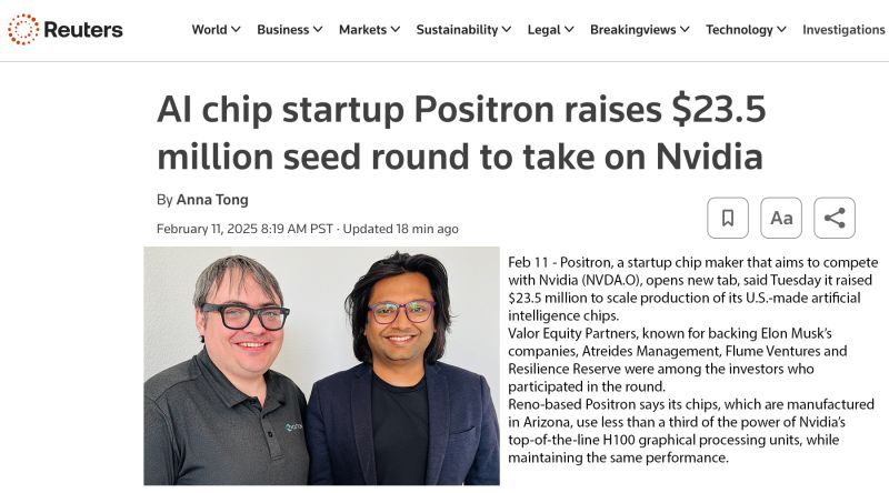 Just 2 weeks after <a href="/mitesh711/">Mitesh</a> joined us as CEO, we are very excited to announce that Positron AI has closed $23.5M in seed funding, with new investors including <a href="/valor/">Valor</a>, Atreides Management, LP, and Flume Ventures.

businesswire.com/news/home/2025…

Even more exciting announcements ahead!
