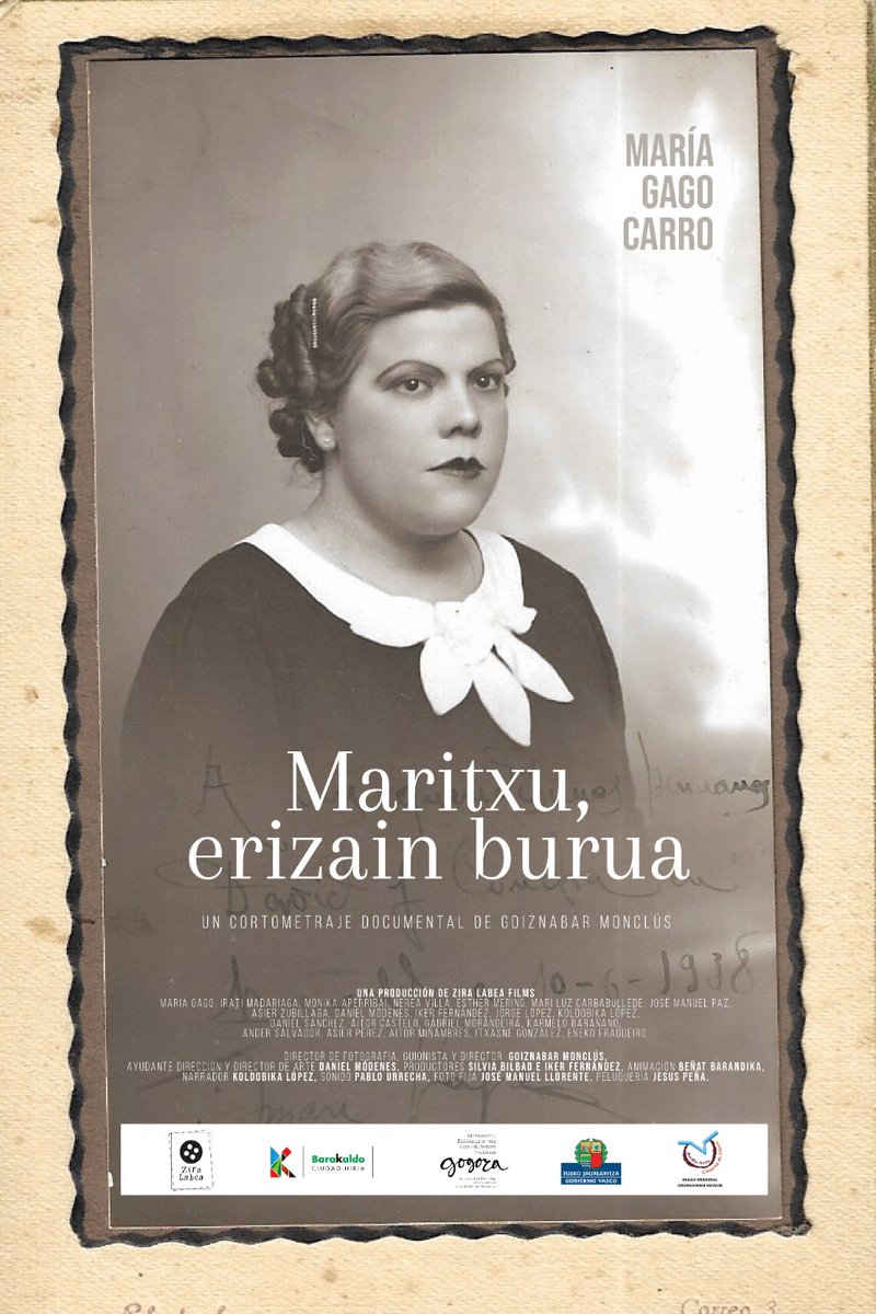 KoldoLopez4's tweet photo. Este viernes 14 de febrero estreno mi primer documental. Dirigido por Goiznabar Monclus y basado en mi libro "La guerra civil en Barakaldo; 11 meses de resistencia". "Maritxu erizain burua" se estrena a las 18:00 en el #teatrobarakaldo. #guerracivil #memoria histórica #Barakaldo https://t.co/J1Qv94owsp