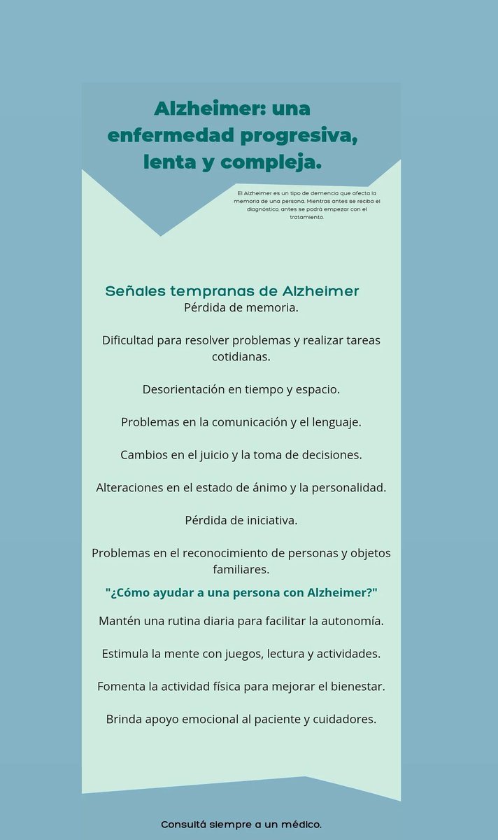 Ayúdame a dar visibilidad al #Alzheimer. Todos podemos estar afectados, ya sea personalmente o a través de un ser querido. La información y la concienciación son clave.