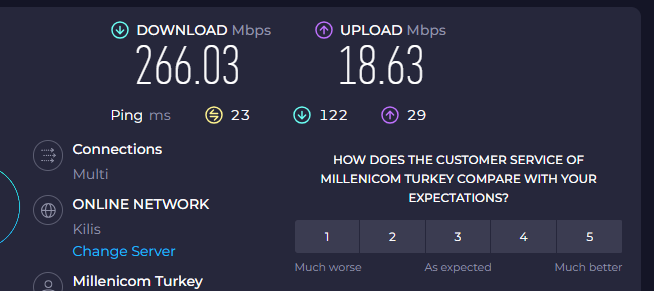 Sözde hattım 1000 mbs fakat 266 mbs hız alıyorum yarın aboneliğimi başka firmaya taşıyacağım <a href="/MilenicomN/">Milenicom Net</a> <a href="/millenicom/">Millenicom</a>