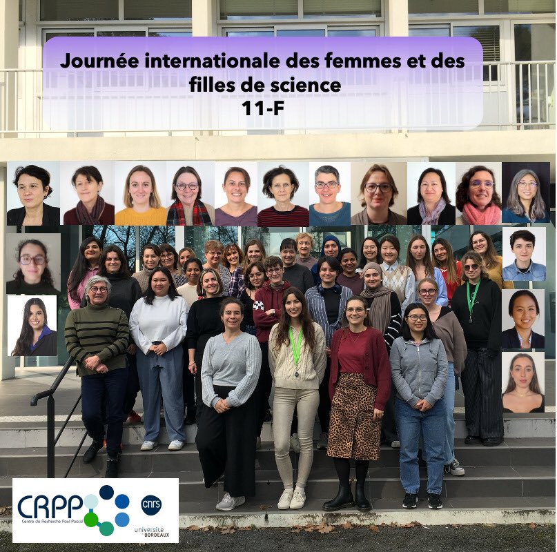Laura Alvarez (@lauraalvarez_f) on Twitter photo International Day of Women & Girls in Science !
What an honour to work amongst these inspired women!
Here are the Women and Girls in Science working <a href="/CRPP_Bx/">Centre de Recherche Paul Pascal</a> 😀
<a href="/univbordeaux/">Université de Bordeaux</a>
<a href="/CNRS/">CNRS 🌍</a>
#InternationalDayofWomenandGirlsinScience International Day of Women & Girls in Science !
What an honour to work amongst these inspired women!
Here are the Women and Girls in Science working <a href="/CRPP_Bx/">Centre de Recherche Paul Pascal</a> 😀
<a href="/univbordeaux/">Université de Bordeaux</a>
<a href="/CNRS/">CNRS 🌍</a>
#InternationalDayofWomenandGirlsinScience