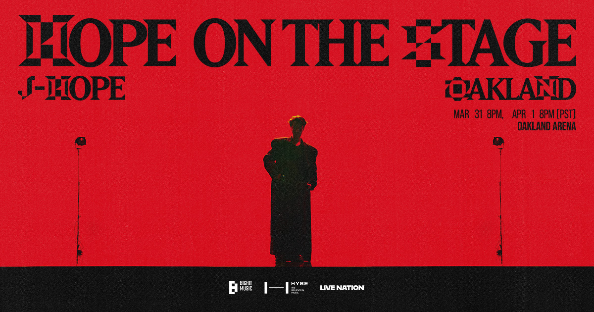 OaklandArena's tweet photo. A limited number of side view tickets will be available for j-hope Tour 'HOPE ON THE STAGE' in Oakland at Oakland Arena. Get your tickets Wednesday, February 12th at 3 PM.
 
#HOPE_ON_THE_STAGE_TOUR_US
#HOS_TOUR_US
#제이홉 #jhope #jhope_TOUR https://t.co/dRkrK4KaWT