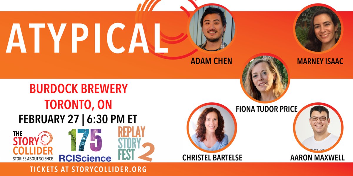 The Story Collider (@storycollider) on Twitter photo Toronto, get ready! 🎤🔬 We're back on Feb 27 <a href="/BurdockBrewery/">Burdock</a> for #ReplayStoryFest! Hosted by <a href="/scicommsara/">Sara Mazrouei, PhD | سارا مزروعی</a> & <a href="/mishagajewski/">Misha Gajewski</a>🔥 Ft. Aaron Maxwell, Marney Isaac, <a href="/adamchenchew/">Adam Chen 陳信麟</a>, Christel Bartelse & Fiona Tudor Price. Sponsored by <a href="/RCIScience/">Royal Canadian Institute for Science</a>! 🎟️ ow.ly/HGWR50UST2t
#TorontoEvents Toronto, get ready! 🎤🔬 We're back on Feb 27 <a href="/BurdockBrewery/">Burdock</a> for #ReplayStoryFest! Hosted by <a href="/scicommsara/">Sara Mazrouei, PhD | سارا مزروعی</a> & <a href="/mishagajewski/">Misha Gajewski</a>🔥 Ft. Aaron Maxwell, Marney Isaac, <a href="/adamchenchew/">Adam Chen 陳信麟</a>, Christel Bartelse & Fiona Tudor Price. Sponsored by <a href="/RCIScience/">Royal Canadian Institute for Science</a>! 🎟️ ow.ly/HGWR50UST2t
#TorontoEvents