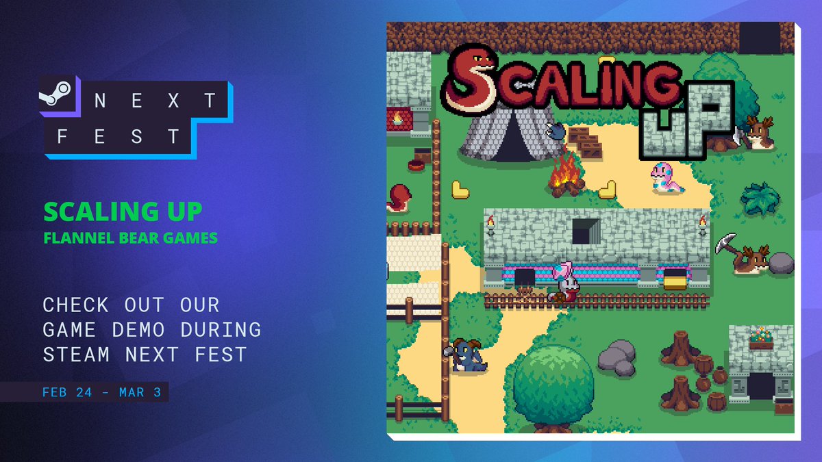 Yes! It is coming!!
Play the demo for Scaling Up in the #SteamNextFest on the 24th of February!! 🐍💚🐍

Wishlist Scaling Up on #Steam  to keep up to date when the Demo is Live and the Game is out! 😍

#indiegame #NextFest #pixelart #gamedev