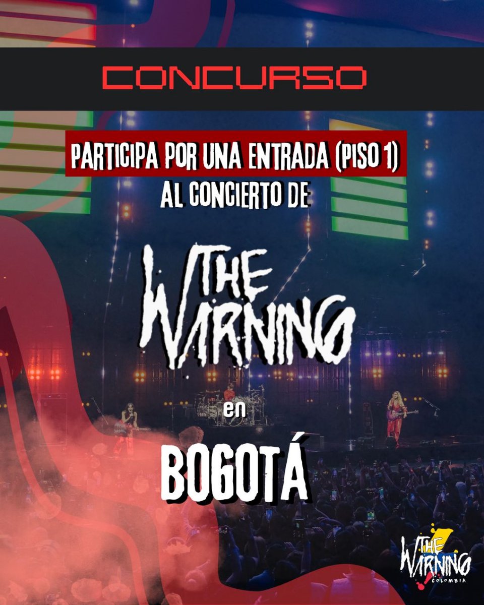 TheWarning_Col's tweet image. Se avecina la fecha! Y obsequiaremos una entrada al concierto. Para participar solo tienes que:

- Mencionar a 2 amigos en los comentarios 
- Compartir el post (citar tweet)

Así de fácil. El concurso cierra el 28 de febrero 👀

Mucha suerte! 

@TheWarningBand2 @PogotaConcerts