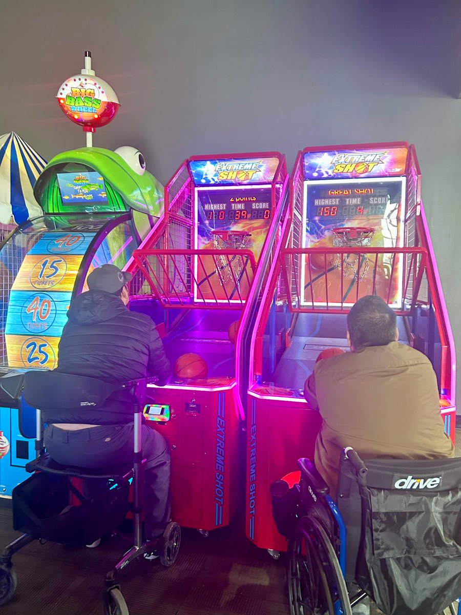 Inclusio residents enjoyed A Complete Unknown: Bob Dylan on the big screen! Despite the cold, they bundled up for Dylan’s story and arcade fun! Here’s to more shared experiences! #AccessibleHousing #MovieOuting #AccessibilityMatters #CompleteUnknownFilm