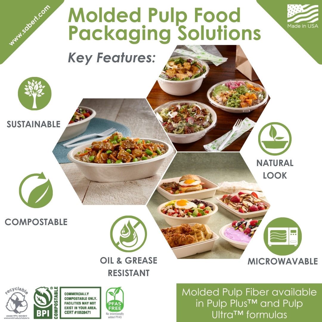 Looking for the right sustainable solutions for your menu items? BPI-certified compostable and WMU certified for recyclability, our Pulp Plus™ and Pulp Ultra™ bowls and containers are designed to provide an ideal fit for use and application for your unique needs.