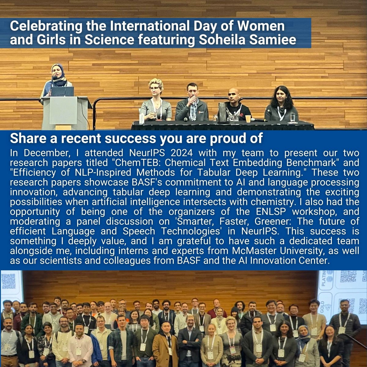 Soheila Saimee is another great example of an inspiring #womaninSTEAM who embodies the strength, passion, &amp; innovation that drive our success at BASF! Her work is advancing our research capabilities and also inspiring the next generation of women in science! 🚀#belongatBASF