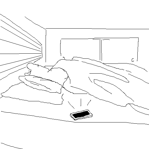 In bed.