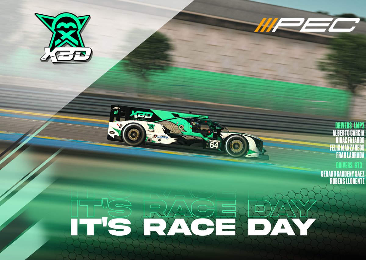 XBD RACING MOTORSPORT (@xbdracing) on Twitter photo We start a new championship, in GT3 and LMP2 cars.
We will have several boys on the track:
LMP2 👇
<a href="/alberto_g85/">Alberto García</a> / <a href="/DidacFp00/">Didac Fajardo</a> / <a href="/Fran160300/">WhyToreHD</a> / <a href="/FMR2721993/">felisiin93</a>
GT3 👇
<a href="/ROLL3RBALL/">Rubens Llorente</a> / <a href="/GerardSardeny/">Gerard Sardeny</a>
📍LeMans
📹 youtube.com/@abnstudios_us
⏰ 21:00 We start a new championship, in GT3 and LMP2 cars.
We will have several boys on the track:
LMP2 👇
<a href="/alberto_g85/">Alberto García</a> / <a href="/DidacFp00/">Didac Fajardo</a> / <a href="/Fran160300/">WhyToreHD</a> / <a href="/FMR2721993/">felisiin93</a>
GT3 👇
<a href="/ROLL3RBALL/">Rubens Llorente</a> / <a href="/GerardSardeny/">Gerard Sardeny</a>
📍LeMans
📹 youtube.com/@abnstudios_us
⏰ 21:00