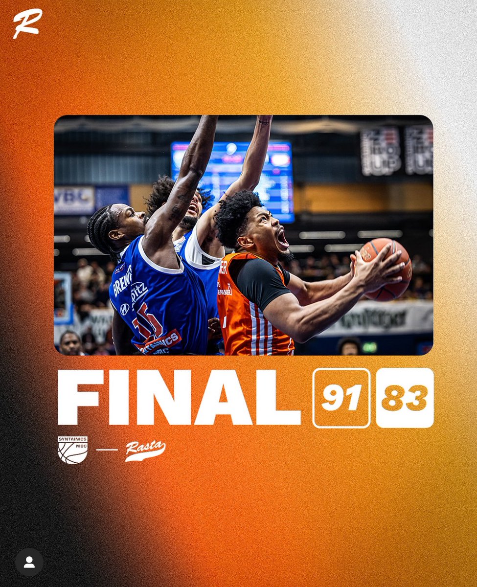 Leider müssen wir uns dem <a href="/syntainicsmbc/">SYNTAINICS MBC</a> geschlagen geben 😞 aber trotzdem sehr schönes Spiel zum Schluss 🧡 <a href="/dynsport/">Dyn Media</a> <a href="/easyCreditBBL/">easyCredit BBL</a>