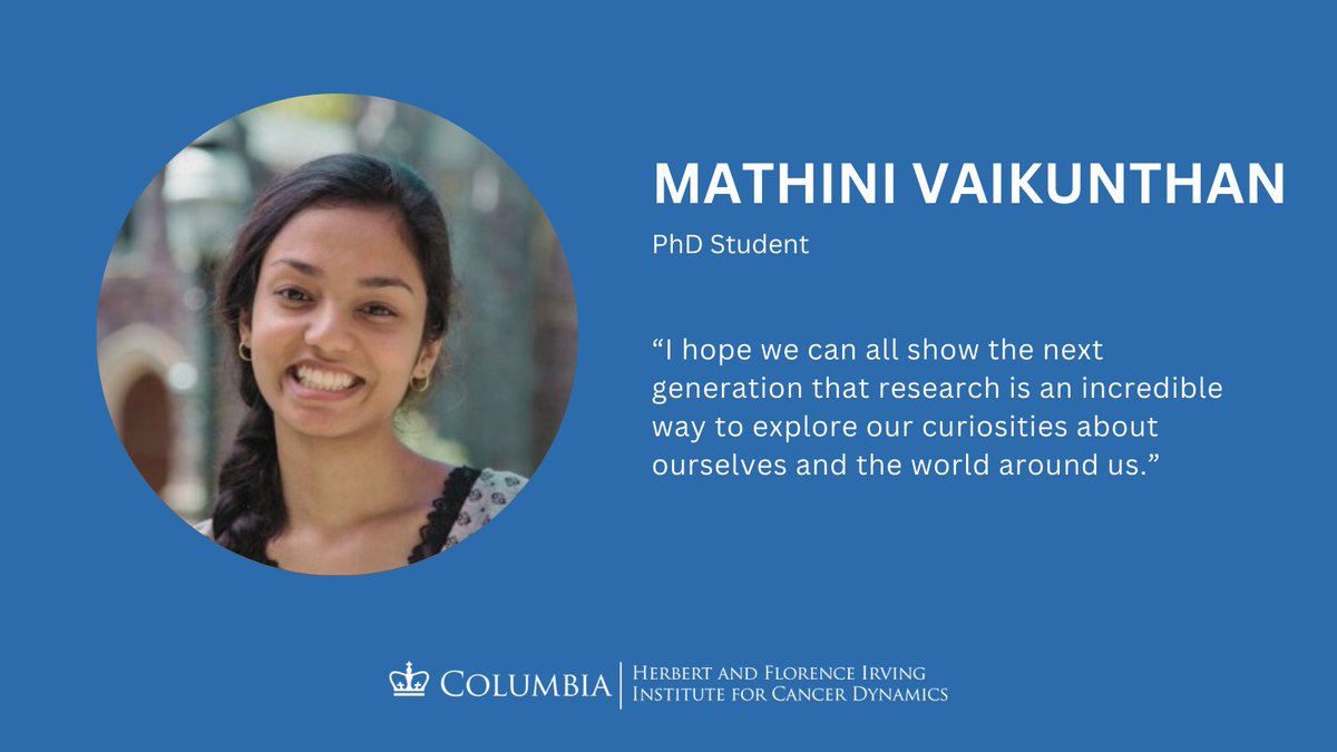 Columbia - Irving Institute for Cancer Dynamics (@cancer_dynamics) on Twitter photo <a href="/ColumbiaPath/">Columbia Pathology</a> @AYatesGroup <a href="/PostdocAffairs/">Columbia Postdoc Affairs & Early Career Research</a> Meet Mathini Vaikunthan, a PhD student in @columbiabme in <a href="/joselmcfaline/">Jose L. McFaline-Figueroa</a>’s Lab. She shares her journey from embracing collaboration to celebrating women’s growing impact in science. 🔬bit.ly/4hvdbV7 #WomenInScience #GirlsInSTEM cc: <a href="/ColumbiaGoBME/">Columbia GoBME</a> <a href="/ColumbiaPath/">Columbia Pathology</a> @AYatesGroup <a href="/PostdocAffairs/">Columbia Postdoc Affairs & Early Career Research</a> Meet Mathini Vaikunthan, a PhD student in @columbiabme in <a href="/joselmcfaline/">Jose L. McFaline-Figueroa</a>’s Lab. She shares her journey from embracing collaboration to celebrating women’s growing impact in science. 🔬bit.ly/4hvdbV7 #WomenInScience #GirlsInSTEM cc: <a href="/ColumbiaGoBME/">Columbia GoBME</a>