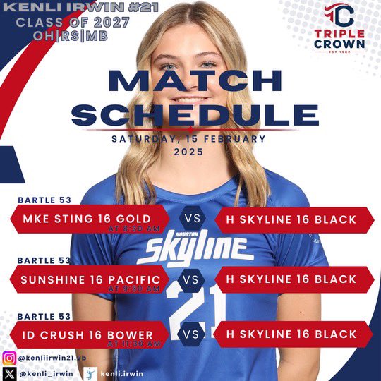 Match Schedule for day 1 of Triple Crown NIT this weekend! #weareskyline #outwork