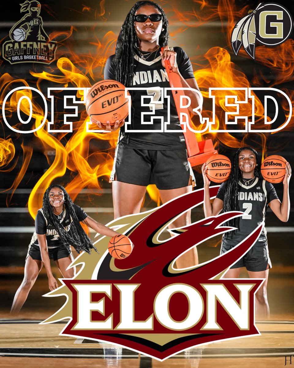 After an amazing conversation with <a href="/exdunker/">Charlotte D. Smith</a> , I am extremely grateful to announce I have received my first D1 offer from <a href="/ElonWBasketball/">Elon Women's Basketball</a> ! Thank you to the entire staff for believing in me and giving me this opportunity! Go Phoenix!! <a href="/GaffneyGBB/">Gaffney Girls Basketball</a> 
<a href="/PGH_SCarolina/">Prep Girls Hoops South Carolina</a>
