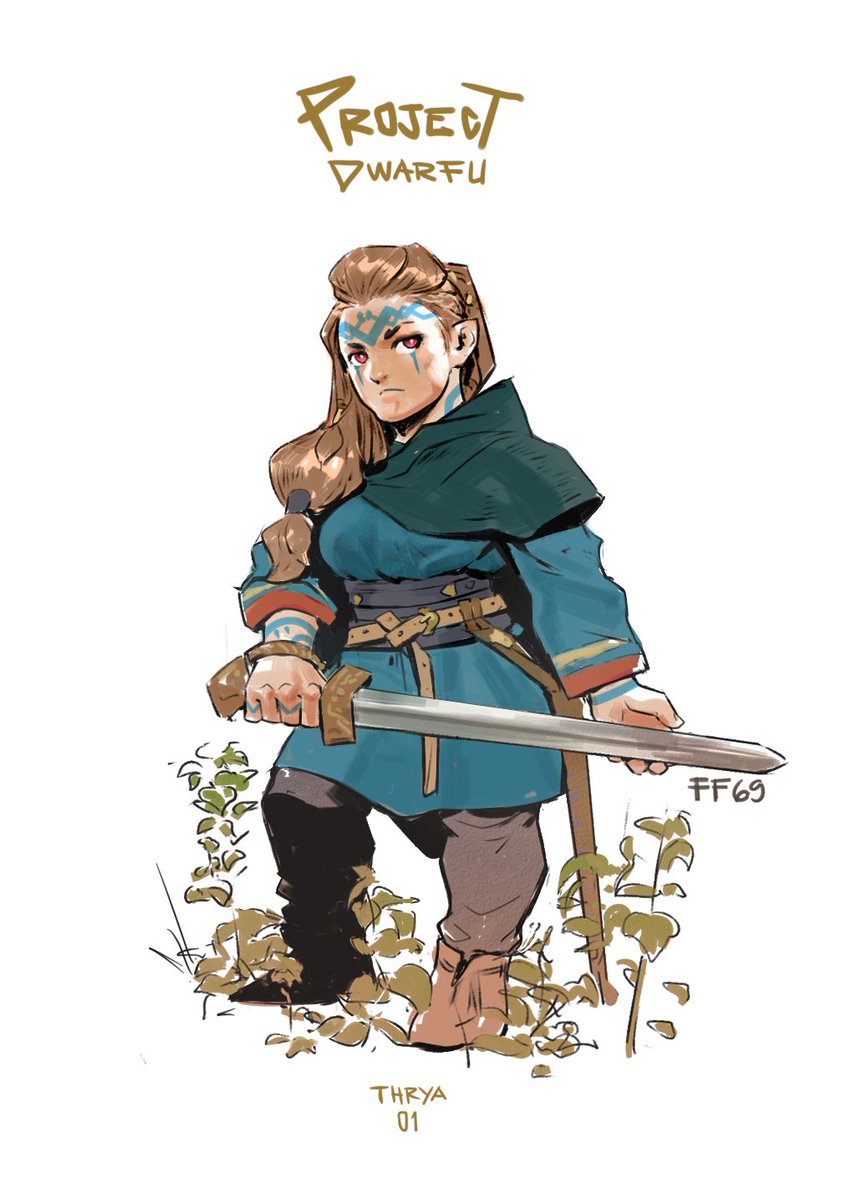 Lately, I've seen many illustrations of cool, powerful dwarves—but what about dwarf women? Dwarven women with beards don’t count for me

So, I created Project Dwarfu, a space to draw dwarf girls my way. Let’s fill the internet with dwarf waifus! 🤣🤣🤣
