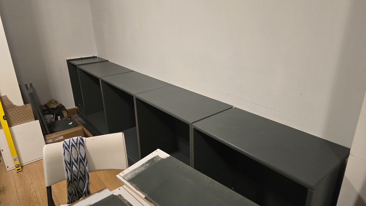 Staging the units to check fit.
#DIY