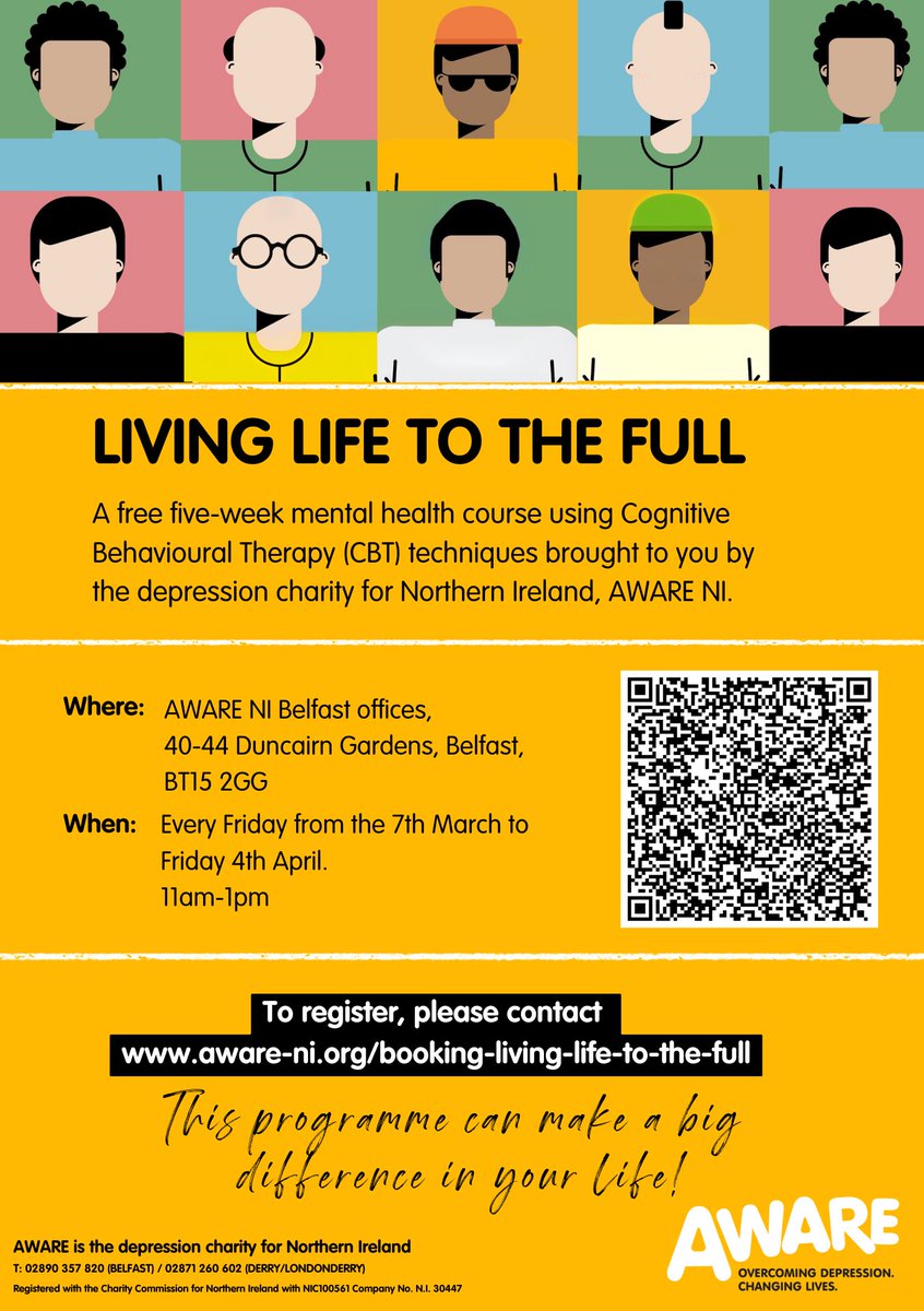 Belfast Mens Health Group (@bfastmenshealth) on Twitter photo Check out this new FREE 5 week #MentalHealth course from our local partners from <a href="/AWARENI/">AWARE</a> using #CBT #depression #MentalHealthAwareness #MentalWellness 💆♂️ <a href="/NBelfasthour/">NorthBelfastHour</a> #NorthBelfastHour ⛰️ #livinglifefully 🤗 <a href="/amhNI/">Action Mental Health</a> <a href="/MHC_NI/">Mental Health Champion for NI</a> <a href="/MensMindsMatter/">Men’s Minds Matter</a> Check out this new FREE 5 week #MentalHealth course from our local partners from <a href="/AWARENI/">AWARE</a> using #CBT #depression #MentalHealthAwareness #MentalWellness 💆♂️ <a href="/NBelfasthour/">NorthBelfastHour</a> #NorthBelfastHour ⛰️ #livinglifefully 🤗 <a href="/amhNI/">Action Mental Health</a> <a href="/MHC_NI/">Mental Health Champion for NI</a> <a href="/MensMindsMatter/">Men’s Minds Matter</a>