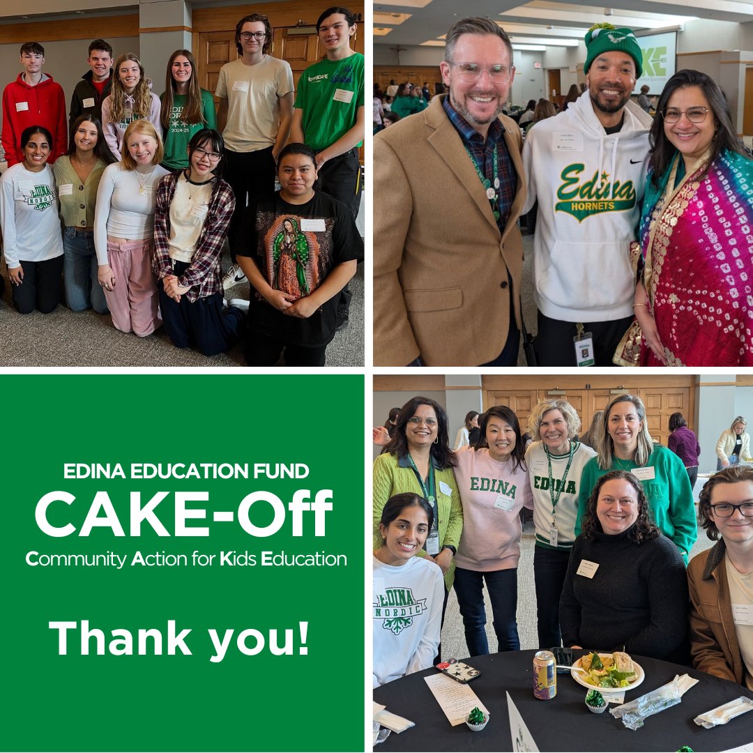 Great things happen when community comes together to support our kids! We are grateful for every business, organization, and individual who supported this year’s Community Action for Kids Education (CAKE-Off). Thank you!! <a href="/edinaschools/">Edina Schools</a>