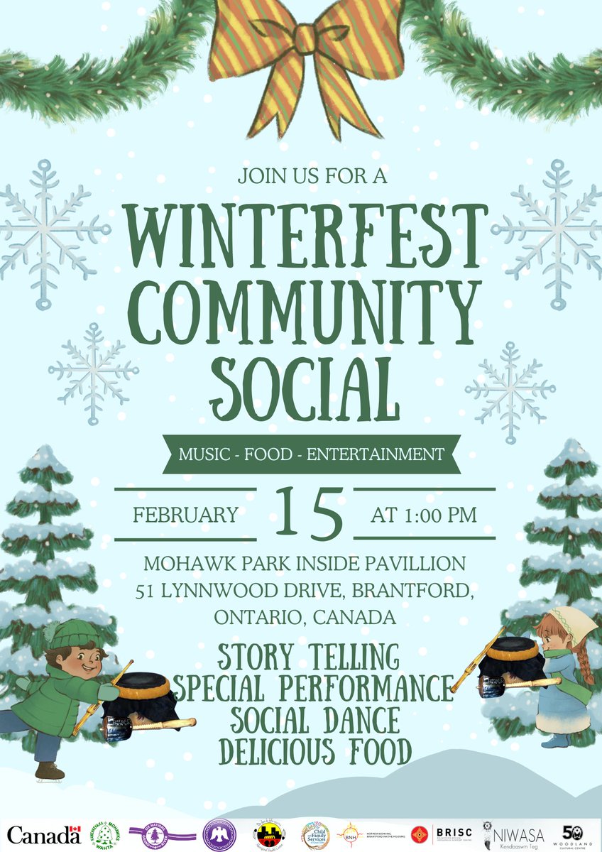 woodlandcc's tweet photo. Join us at the Woodland Cultural Centre for a Winterfest Community Social on Feb 15 at 1 PM! Enjoy storytelling, performances, social dancing, and delicious food. RSVP on Facebook. Let's celebrate together! ❄️✨ #WoodlandCulturalCentre #IndigenousCulture #Winterfest #Brantford https://t.co/RhSgA5i5Rb