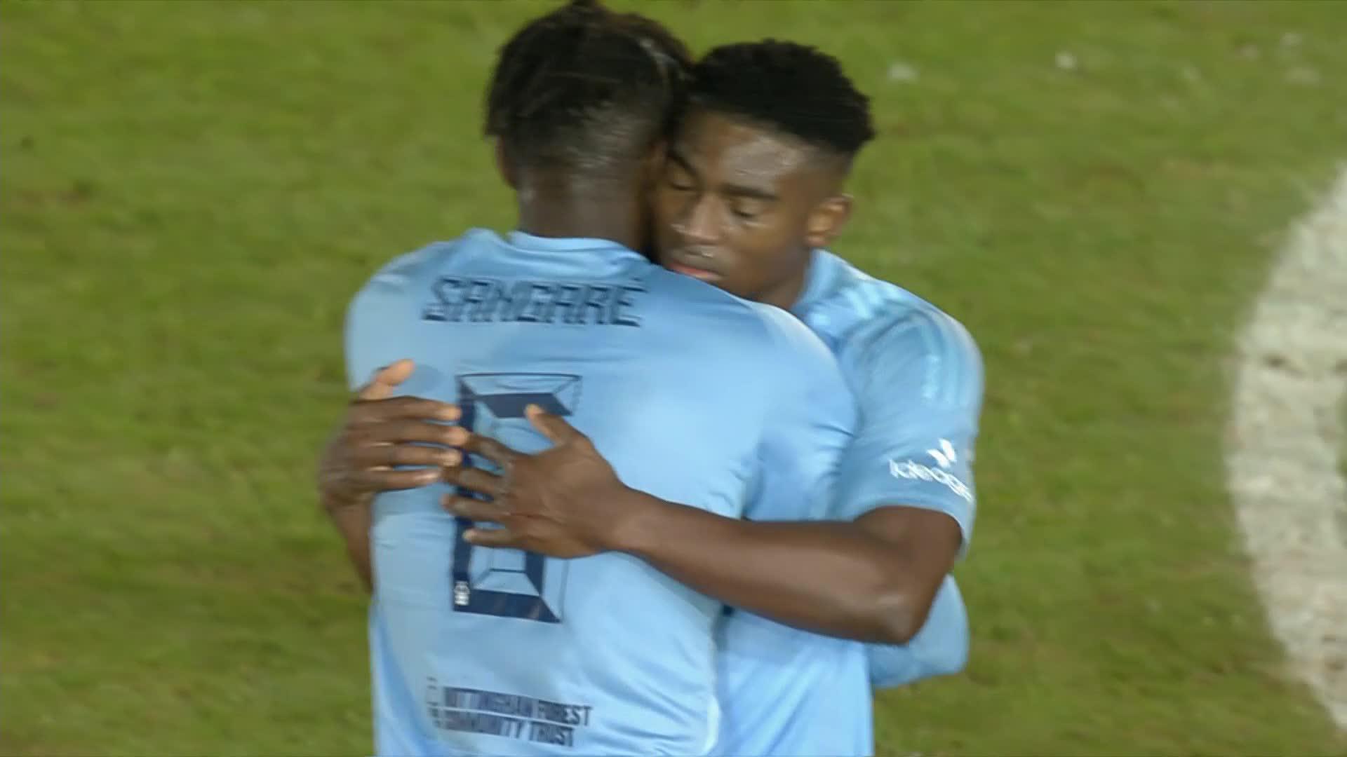 Taiwo Awoniyi with a lovely bit of hold-up play and a clinical finish to match for @NFFC 👌#EmiratesFACup