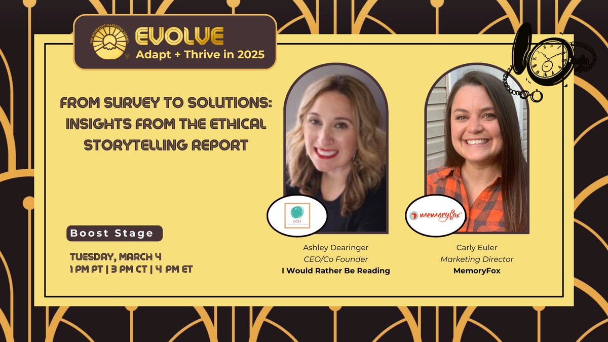 Big News! Carly is speaking at the #EvolveSummit, hosted by <a href="/CommunityBoost/">Community Boost</a> 🚀

The very BEST part is that she'll be sharing the stage with Ashley Dearinger of <a href="/IWRBReading/">I Would Rather Be Reading</a> to discuss the #EthicalStorytellingReport.

Save you spot: hubs.li/Q030MwjG0