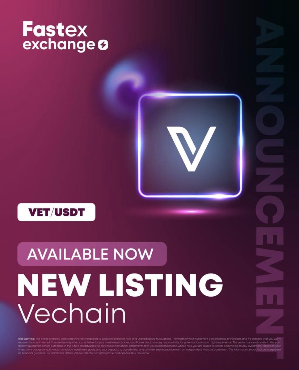 fookelon's tweet photo. New listing for $VET 🚀 

VET/USDT spot trading pair is now live, for more info see link below ⬇️

https://t.co/A1DtPkxWqN https://t.co/hokFQ2VBTB