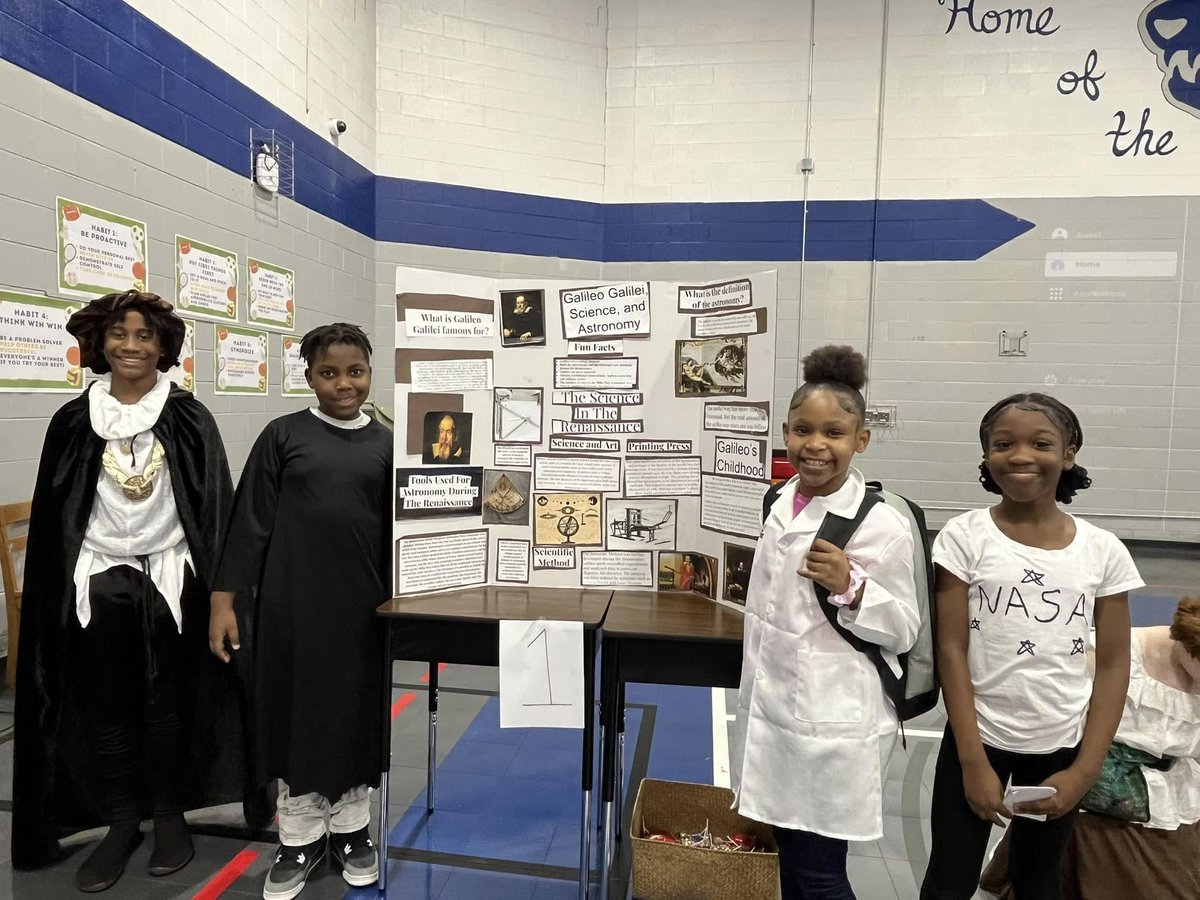 JEFCOED's tweet photo. 🏰📜Hear ye, hear ye! @ClayCougarCubs 5th-graders stepped back in time for their annual #RenaissanceFaire.  They researched famous figures from the era and delivered amazing presentations filled with knowledge &amp; creativity! We declare it a royal success! 👑⚔️ #HistoryComesToLife https://t.co/ZVWK7Wmbr7